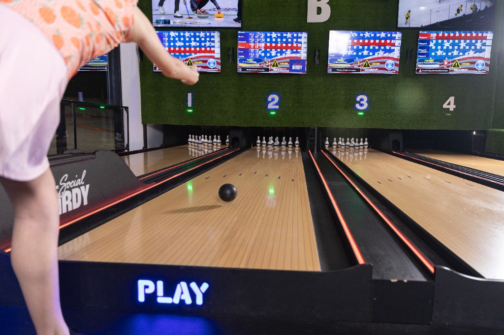 Duckpin bowling lanes at The Social Birdy